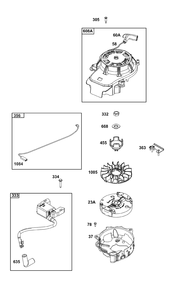 Flywheel, Ignition, And Starter Group Diagram and Parts List for 104M02-0045-H5 100000 - 19Z999 Briggs and Stratton Engine